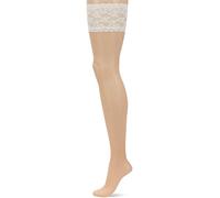 Charnos Women's 1PP 10 Denier Bridal Lace Hold Up Matt Fein Plain 10 DEN Hold - up Stockings, Beige (Champagne/Ivory), Large (Manufacturer Size: Large)