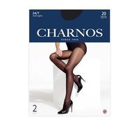 Charnos Women's 20 Denier Matt Tights 2 Pack Barely Black Medium Hosiery