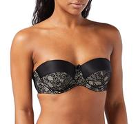 Charnos Women's Superfit Lace Strapless Bra, Black (Black/Nude), 30G
