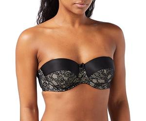 Charnos Women's Superfit Lace Strapless Bra, Black (Black/Nude), 30G