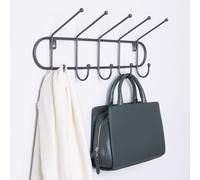 Charnwood Contemporary Ten Hook Dark Grey Mounted Iron Coat Rack Inside/Outside