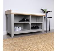 Charnwood Hallway Bench with Open Shoe Tidy Free Standing Grey 20kg