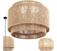 Charnwood Pendant Light Lignea In 3 Tiers, Jute Fibre And Boho Chic Design - Nature