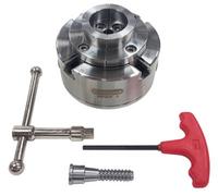 Charnwood Woodturning Lathe Chuck, 4 Jaw Geared Scroll Chuck, 95mm Dia