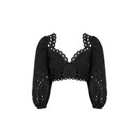 Charo Ruiz Ibiza Luna embroidered smocked blouse - Black XS-S-M