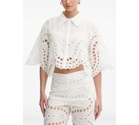 Charo Ruiz Ibiza Storm scallop-trim eyelet blouse - White XS-S-M-L