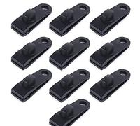 Charocean 10Pcs Heavy Duty Tarp Clips - Strong Grip Plastic Clamps for Camping, Tarpaulins, Boat Covers & Shade Cloth - Adjustable Locking Teeth, Durable Tent Accessories (Black)