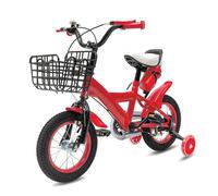 Charocean 12 Inch Kids Bike with Stabilisers, Kids Bicycle Carbon Steel Beginner Bike Height Adjustable Cycle with Fenders, Children's Bicycle for 2-5 Year Olds (Red)