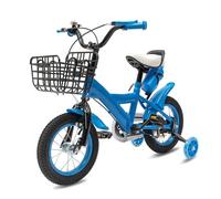 Charocean 12 Inch Kids Bike with Stabilisers, Kids Bicycle Carbon Steel Beginner Bike Height Adjustable Cycle with Fenders, Children's Bicycle for 2-5 Year Olds (Blue)