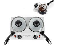Charocean Chocolate Tempering Machine 86-185℉ Chocolate Melting Pot with Non-Stick Pot & PTC Heater, Professional Chocolate Melting Machine for Artisanal Baking, Cafes, UK Plug (2 Pots)