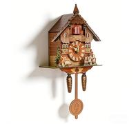Charocean Modern Cuckoo Clock with Working Bird, Chime 7am-9pm, Wooden Cuckoo Clocks for Wall, Pendulum Bird Clock with Cuckoo Bird, Volume Knob, Battery Powered