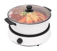 Charocean Multicooker Pot - Electric Frying Pan Non Stick with Lid, 4l Hotpot Pot Electric Skillet Electric Pans for Cooking, Electric Cooking Pan for 2-5 People (White)