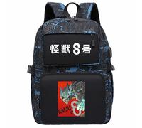 Charous Anime Kaiju No.8 Kafka Cartoon Canvas Backpack,Camouflage Color School Bag for Manga Kaiju No.eight Fans Cosplay