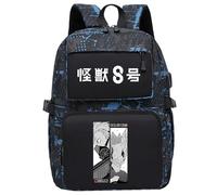 Charous Anime Kaiju No.8 Kafka Cartoon Canvas Backpack,Camouflage Color School Bag for Manga Kaiju No.eight Fans Cosplay