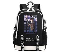 Charous Anime Manga Komi Can't Communicate Black Oxford Cloth Backpack School College Bag for Komi Shoko Fans Cosplay