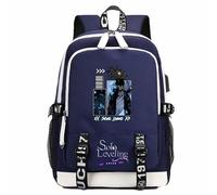 Charous Anime Manga Solo Leveling Blue Oxford Cloth Backpack,Multi-functional School College Bag for Fans Cosplay Gift