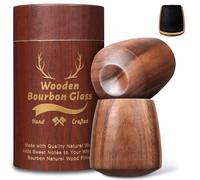 Charred Acacia Wooden Bourbon Whiskey Drinking Glass (2Pcs)