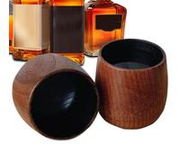 Charred Wooden Bourbon Drinking Glass - Rustic Charred Whiskey Cup - Rustic Cool Vintage Bottle for Home Kitchen Home Dining Birthday Christmas Everyday Use Travel Wedding