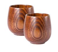 Charred Wooden Whiskey Glass, Handcrafted Wooden Drinking Glass Old Fashioned Whiskey Cup Perfect for Men Dad Husband (Brown-2pcs)