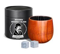 Charred Wooden Whiskey Glasses - 6 oz Bourbon Tumblers for Men with Burnt Interior - Old Fashioned Cocktail Cups - Gifts for Dad, Men, Brother, or Whiskey Lovers