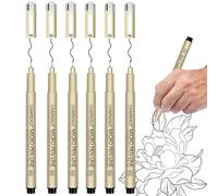 CHARSOCO 05 Micro Pen, Black Fine Point Pen with Waterproof Archival Ink, 0.48mm Fineliner Ink Pens for Artist Illustration, Sketching, Anime, Manga, Technical Drawing and Scrapbooking