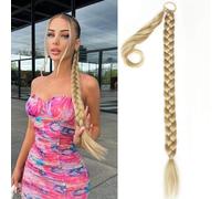 Charsun 26" Long Braided Ponytail Extensions for Women Straight Bow Ponytail Hair Extension No