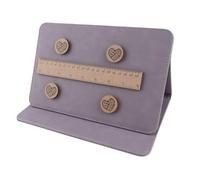 Chart Holder Knitting Tool, Crochet Pattern Holder with Strong Magnets, Fold Up Knitting Accessories for Needle Arts, Portable Pattern Keeper with Magnetic Ruler and (Purple)