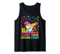 Chart Your Gnome Stars Colorful Gnome Telescope Design Tank Top