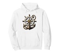 Charter Boat Captain Retro Vintage Badge Patch Graphic Pullover Hoodie