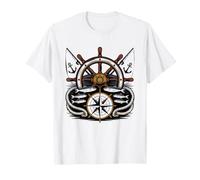 Charter Boat Captain Tower Helm Offshore Graphic T-Shirt