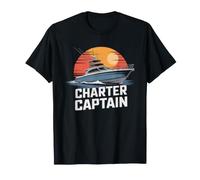 Charter Boat Captain Vintage Fish Species Chart Offshore T-Shirt