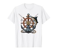Charter Boat Captain Vintage Sportfishing Poster Retro T-Shirt