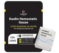 Charter Tactical First Aid Advanced Quick Clotting Combat Gauze - Flexible Hemostatic Gauze - To Stop Bleeding Kit Faster with Fast Clotting Gauze - Survival Kit Accessories - 3" x
