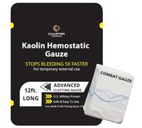 Charter Tactical First Aid Advanced Quick Clotting Combat Gauze - Flexible Hemostatic Gauze - To Stop Bleeding Kit Faster with Fast Clotting Gauze - Survival Kit Accessories - 3" x