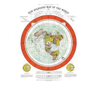 Chartex Gleason’s Flat Earth Map 1892 - Uniquely Printed on Tough Waterproof, Tearproof, Synthetic Poly-Paper