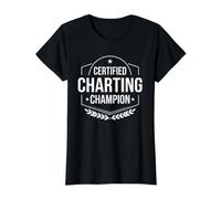 Charting Champion Funny Saying Paperwork Sarcastic Value Graphic T-Shirt, Women, Black, XS