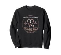 Charting Vitals Trusting God Christian Nurse Faith Sweatshirt
