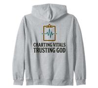 Charting Vitals Trusting God Christian Nurse Faith Zip Hoodie