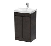 Chartley Contemporary Floor Standing 2 Door Vanity Basin Unit, Thin-Edge Basin, 500mm, Metallic Slate