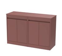 Chartley Contemporary Floor Standing 2 Door Vanity Unit with Laminate Worktop, 1200mm, Smoked Red
