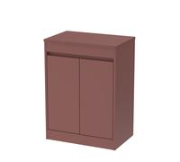 Chartley Contemporary Floor Standing 2 Door Vanity Unit with Laminate Worktop, 600mm, Smoked Red