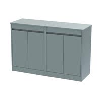 Chartley Contemporary Floor Standing 4 Door Vanity Unit with Laminate Worktop, 1200mm, Coastal Grey