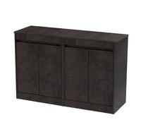 Chartley Contemporary Floor Standing 4 Door Vanity Unit with Laminate Worktop, 1200mm, Metallic Slate