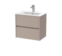 Balterley Chartley Contemporary Wall Hung 2 Drawer Vanity Basin Unit, Minimalist Basin, 600mm, Taupe