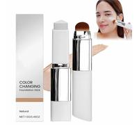 Chartming Color Changing Foundation Stick,2-in-1 Foundation Stick with Brush,White Color-Changing Cream,Full Coverage Concealer,Waterproof Long-Lasting Sweatproof for Natural Makeup(Natural)
