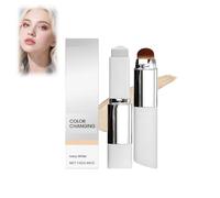 Chartming Color Changing Foundation Stick,Cover Cream Stick V White Korean Foundation Stick, Full to Medium Coverage Base Makeupwith Brush Head, For All Skin Types (White)