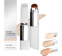 Chartming Color Changing Foundation Stick, Cover Cream Stick V White Korean Foundation Stick with Brush Head, Full to Medium Coverage Base Makeup, for All Skin Types (Ivory White)