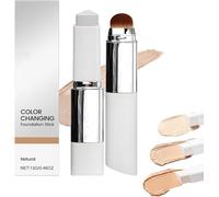 Chartming Color Changing Foundation Stick, Cover Cream Stick V White Korean Foundation Stick with Brush Head, Full to Medium Coverage Base Makeup, for All Skin Types (Natural)