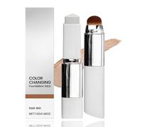 Chartming Color Changing Foundation Stick,Foundation Full Coverage,Colour Change Founda/tion, Cover Cream Stick V White Korean Found/ation Stick,Sweat Proof Foun/dation,with Brush Head,Dark Skin Tone