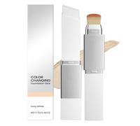 Chartming Color Changing Foundation Stick with Brush Head, Cover Cream V White Korean Foundation Stick With Volufiline, Full Coverage Concealer for All Skin Types, Make Up Gift (Ivory White)